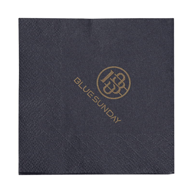 23x23 Czarne papierowe serwetki ze złotym drukiem SJ4201