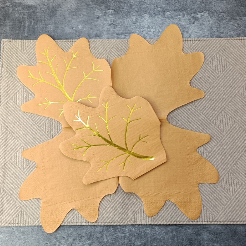 Autumn Maple Leaf Disposable Napkins for Thanksgiving, Fall Harvest Parties & Weddings